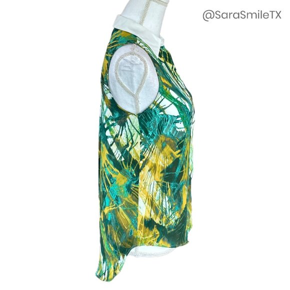 MOSSIMO Abstract Print Sleeveless Button Down Top - Picture 7 of 11